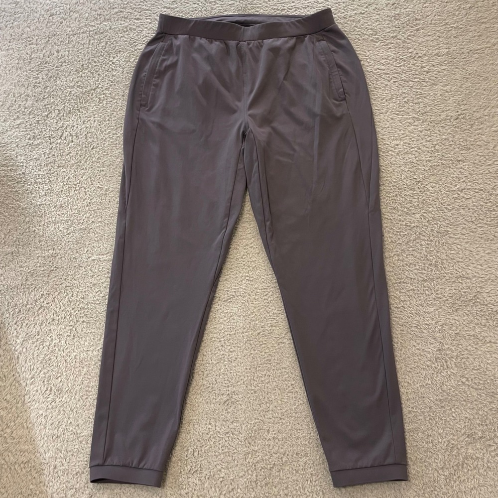 Janji Mercury Knit Running Joggers Mens Large Purple Gray Tapered Athletic Pants